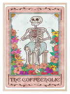 The Coffeeholic Print | Pink Tarot Card Wall Art - Larosier Prints