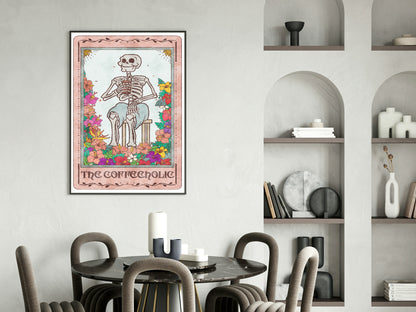 The Coffeeholic Print | Pink Tarot Card Wall Art