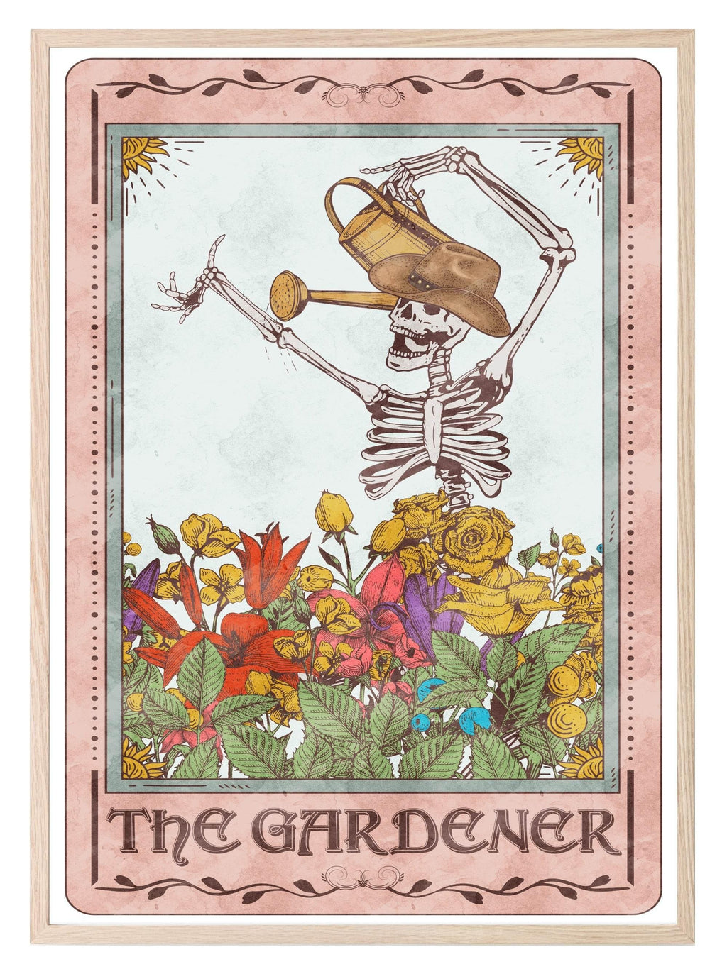 The Gardener Print | Pink Tarot Card Wall Art - Larosier Prints