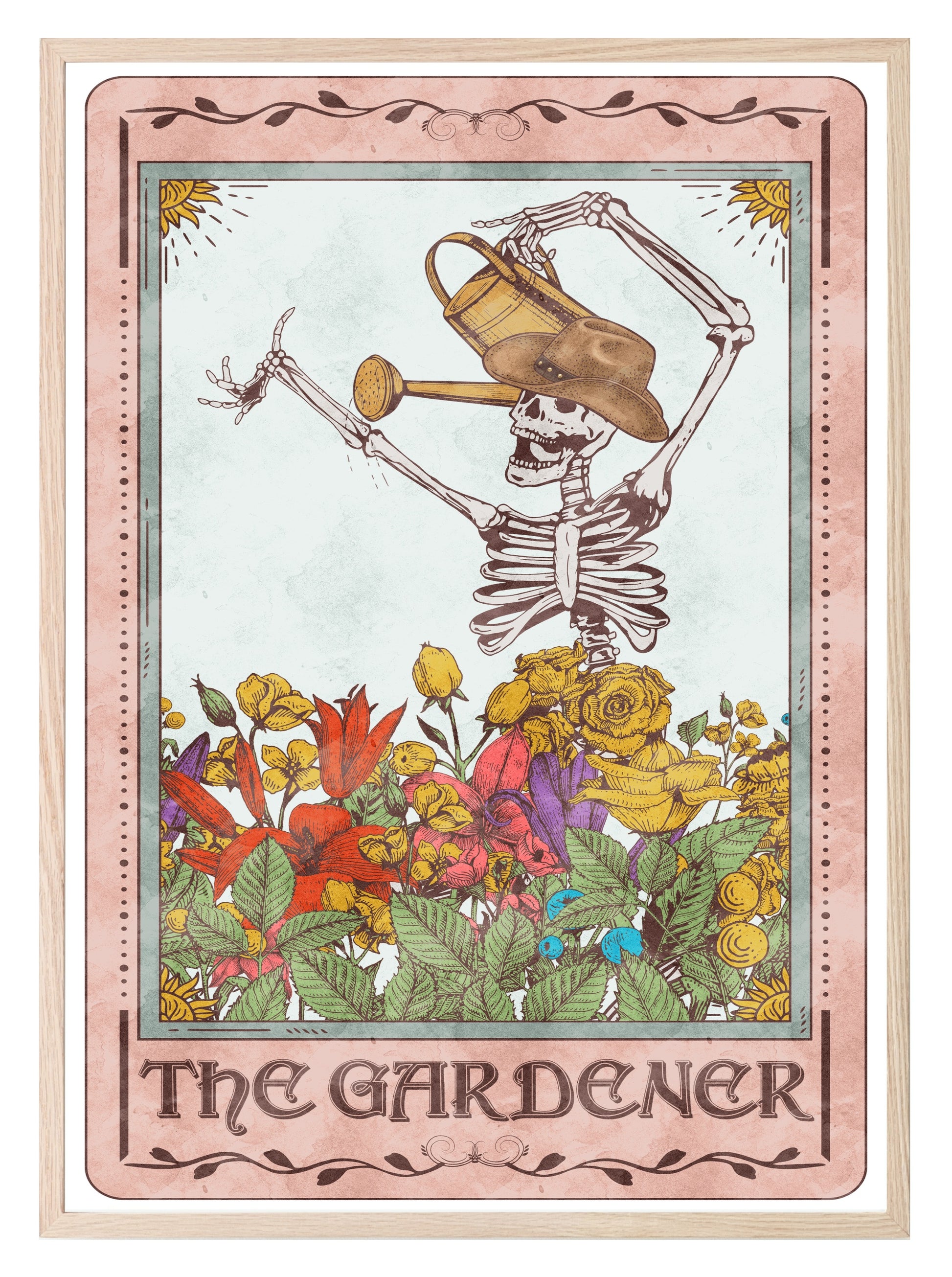 The Gardener Print | Pink Tarot Card Wall Art