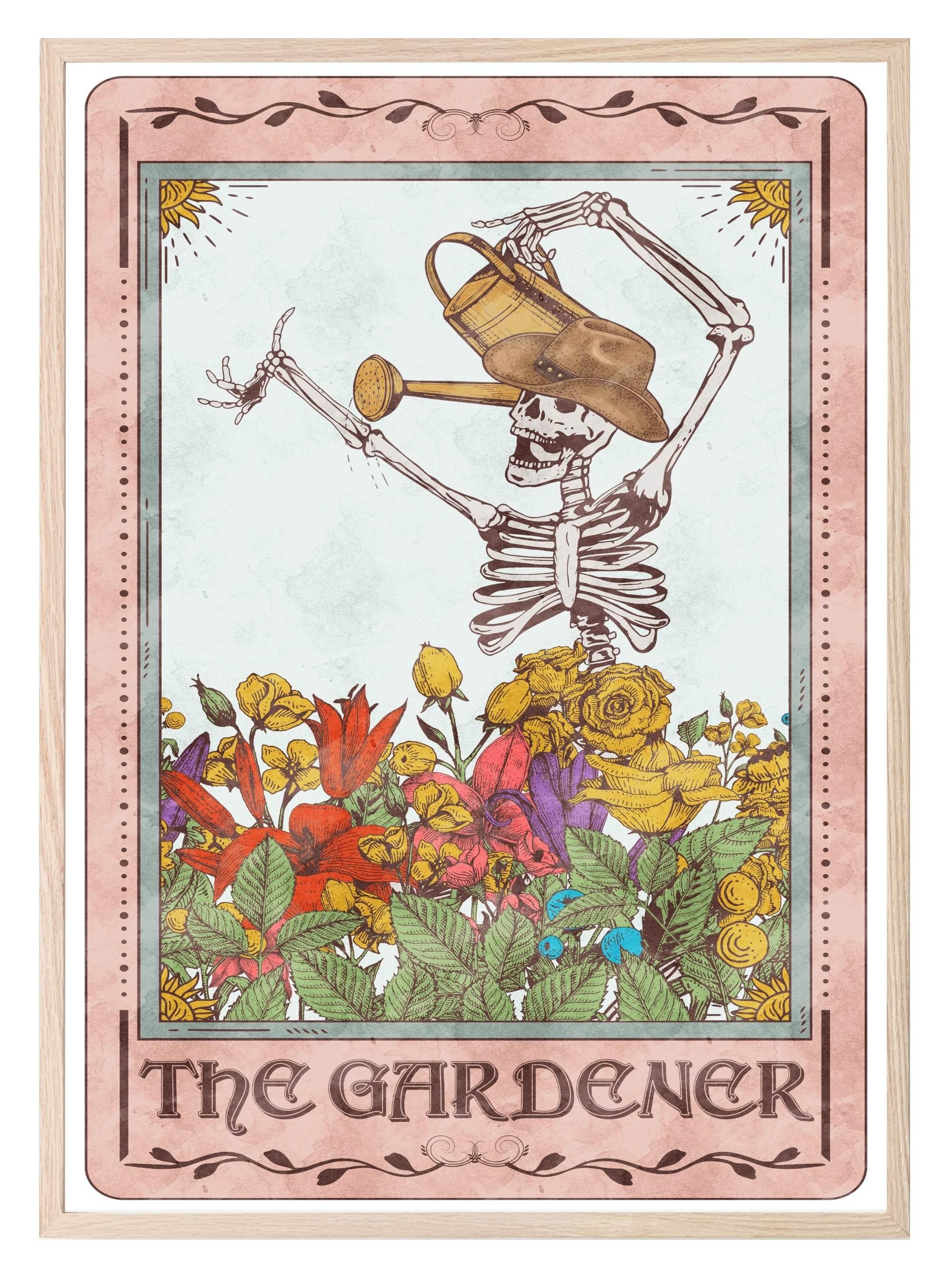 The Gardener Print | Pink Tarot Card Wall Art - Larosier Prints