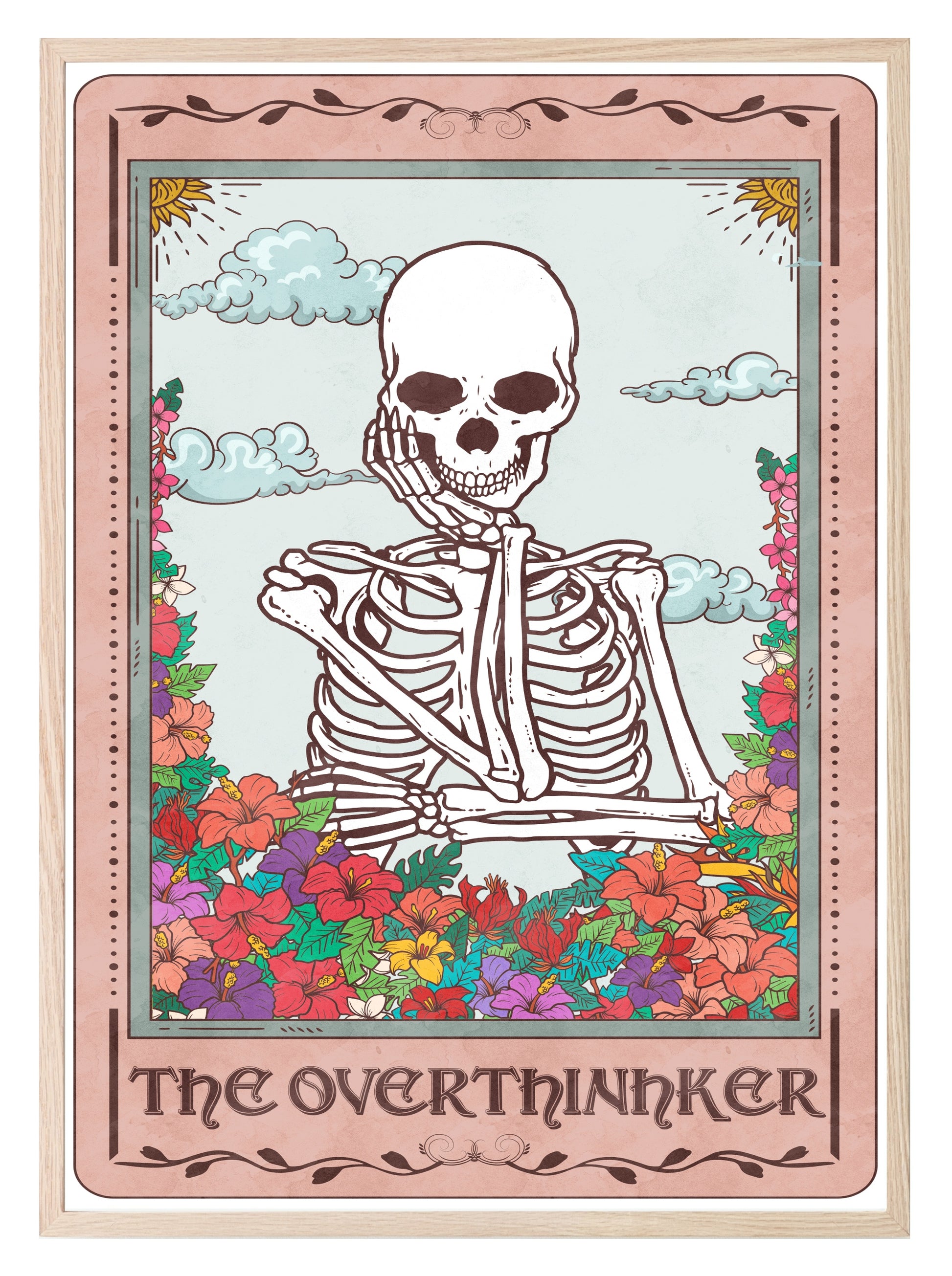 The Overthinker Print | Pink Tarot Card Wall Art