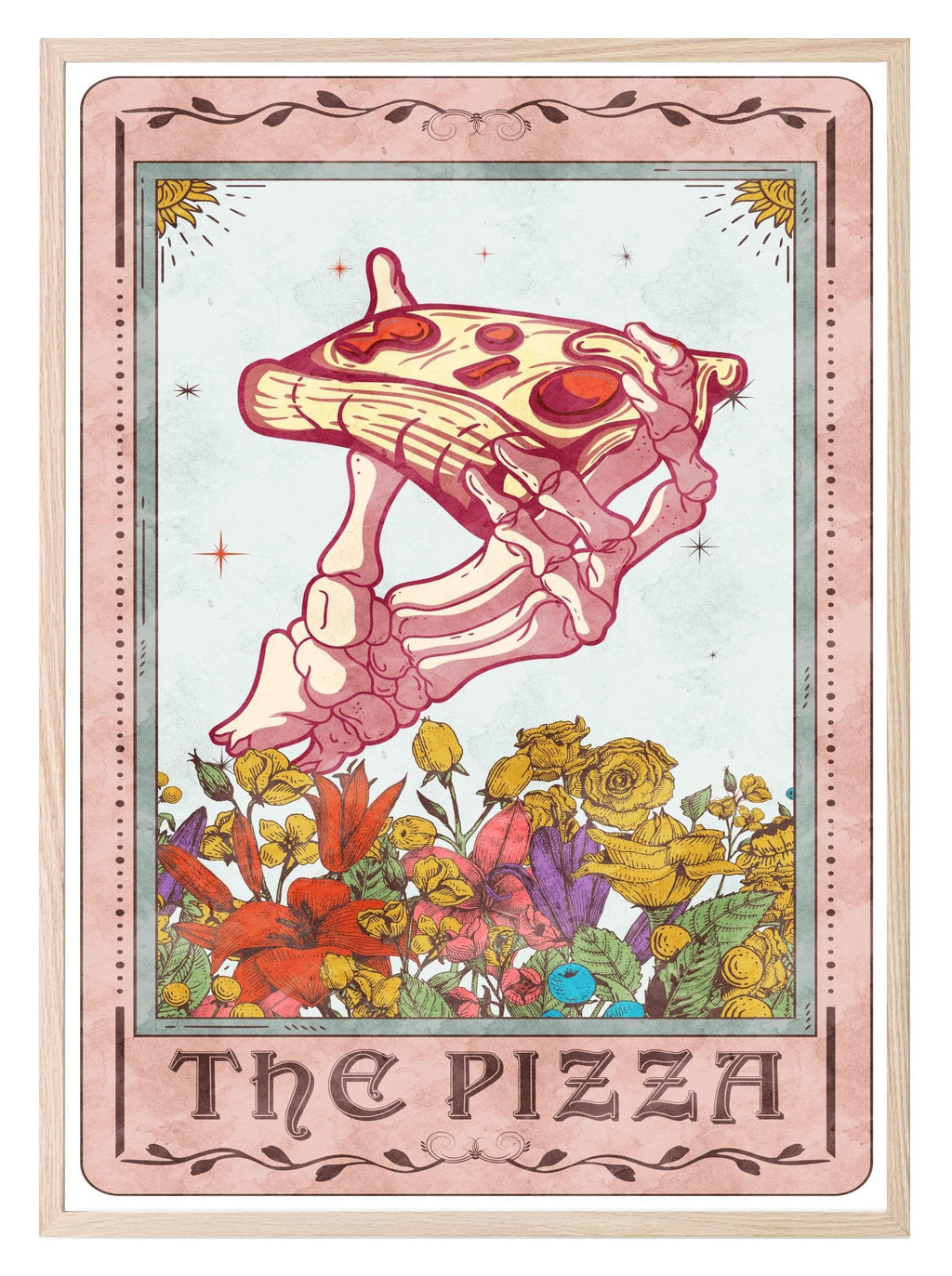 The Pizza Print | Pink Tarot Card Wall Art - Larosier Prints