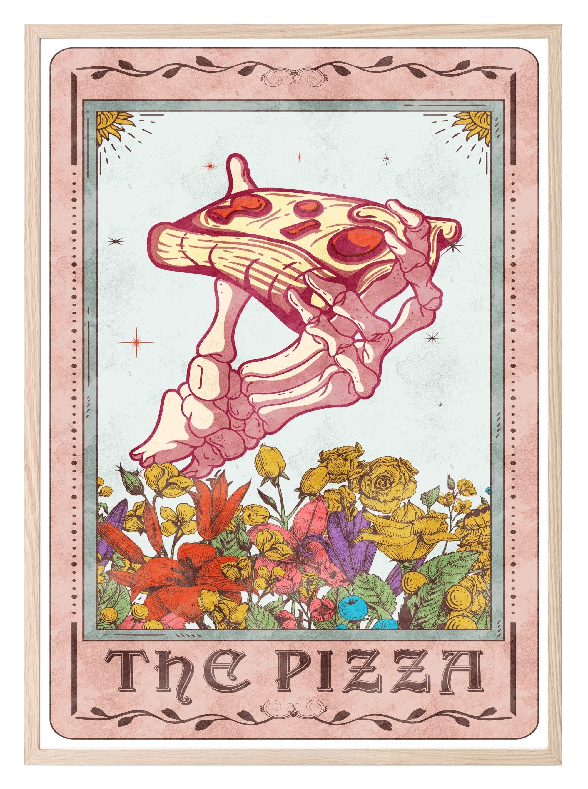 The Pizza Print | Pink Tarot Card Wall Art - Larosier Prints