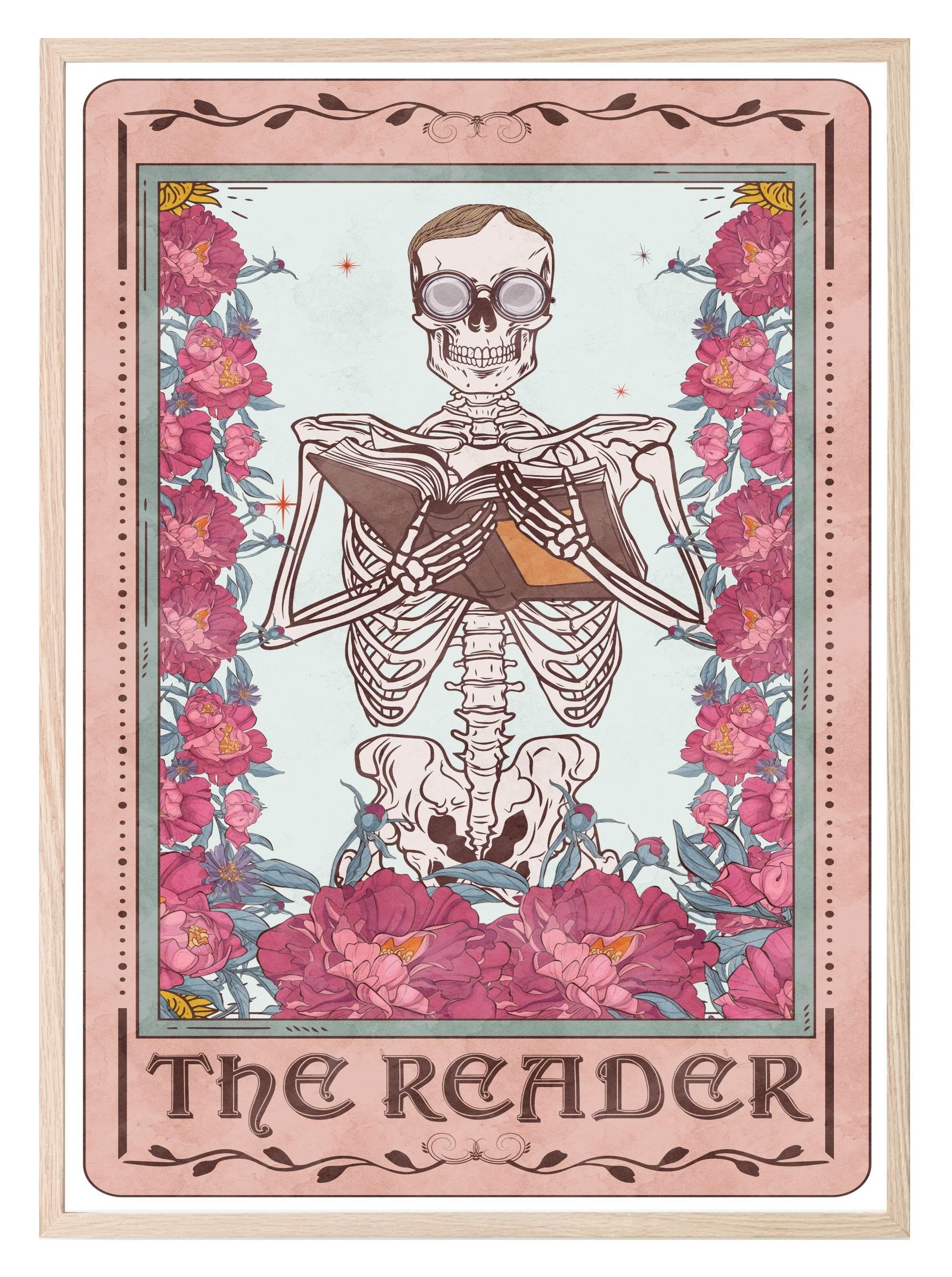 The Reader Print | Pink Tarot Card Wall Art - Larosier Prints