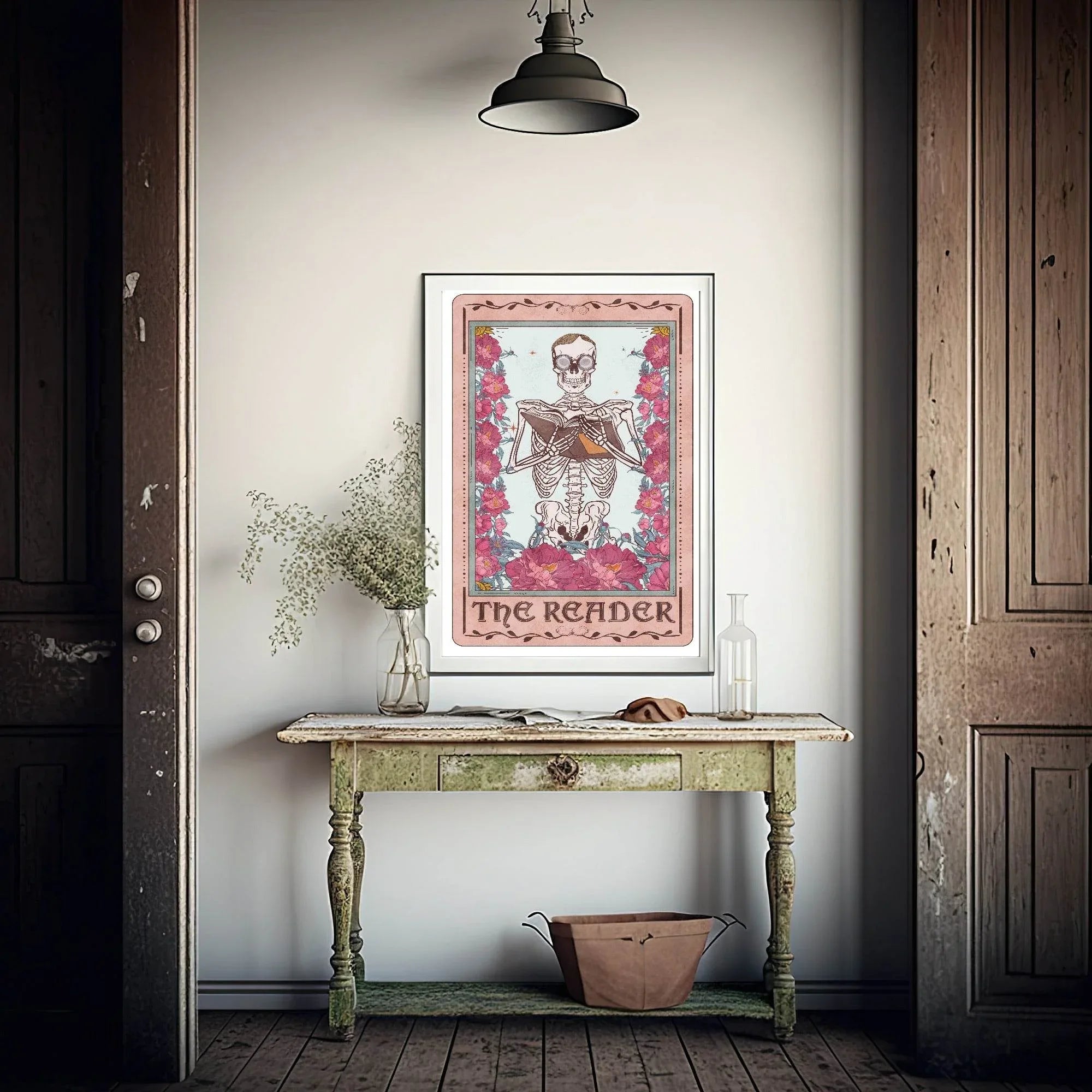 The Reader Print | Pink Tarot Card Wall Art - Larosier Prints