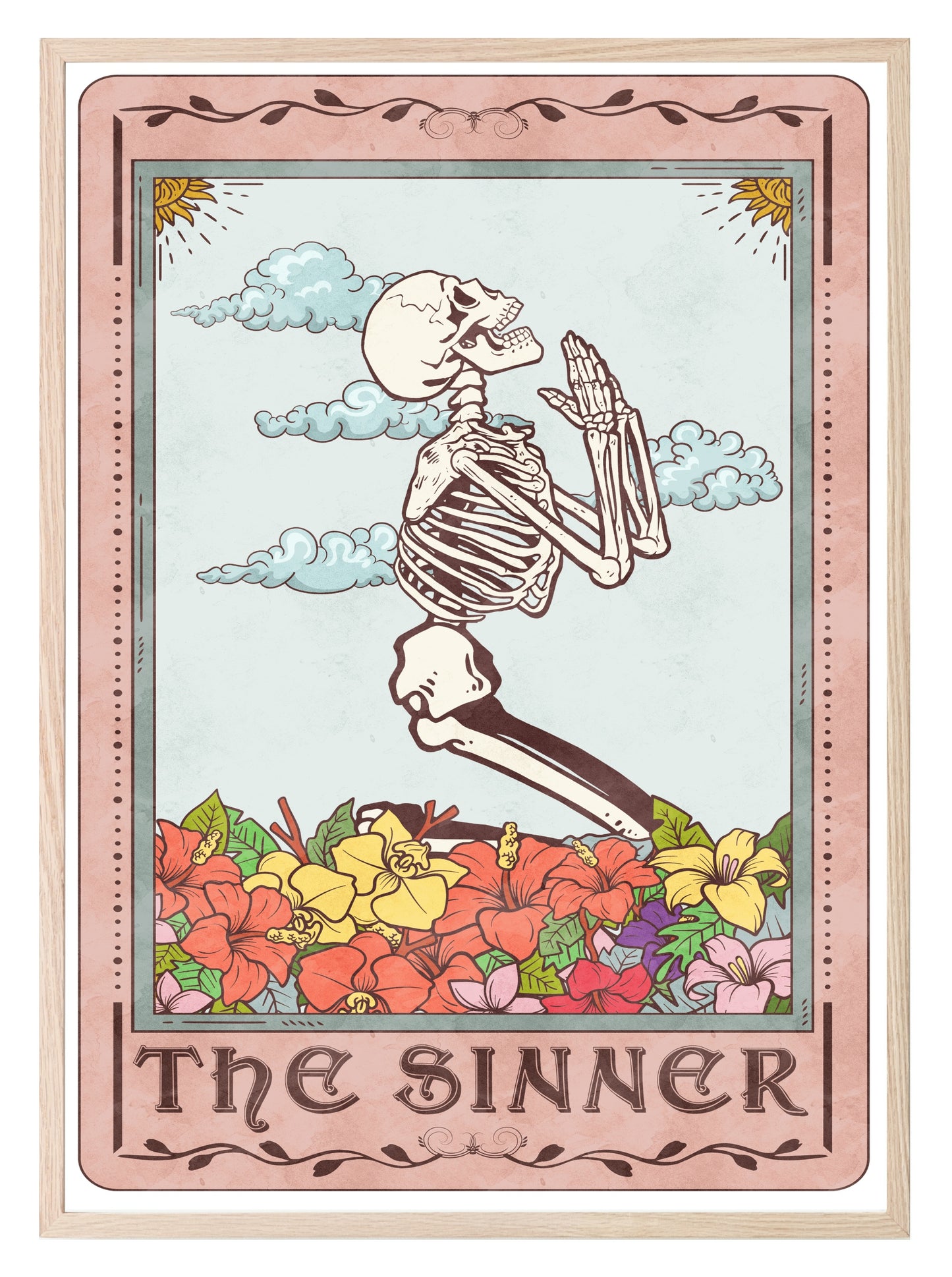 The Sinner Print | Pink Tarot Card Wall Art