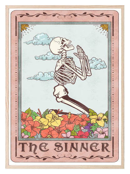 The Sinner Print | Pink Tarot Card Wall Art