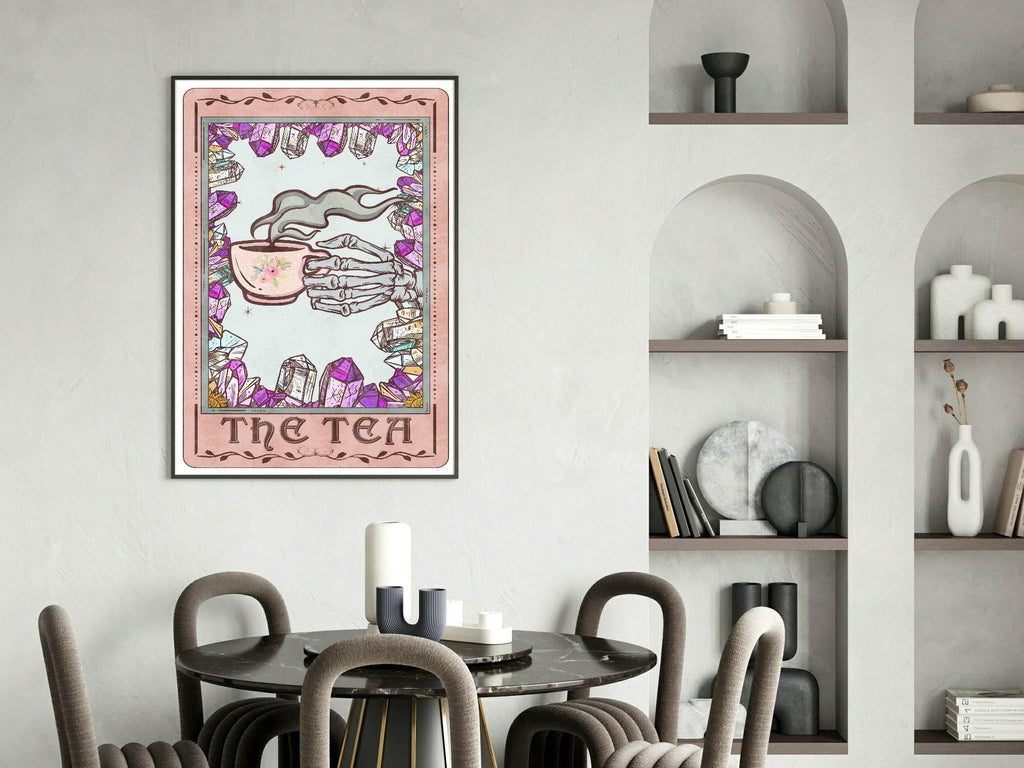 The Tea Print | Pink Tarot Card Wall Art - Larosier Prints