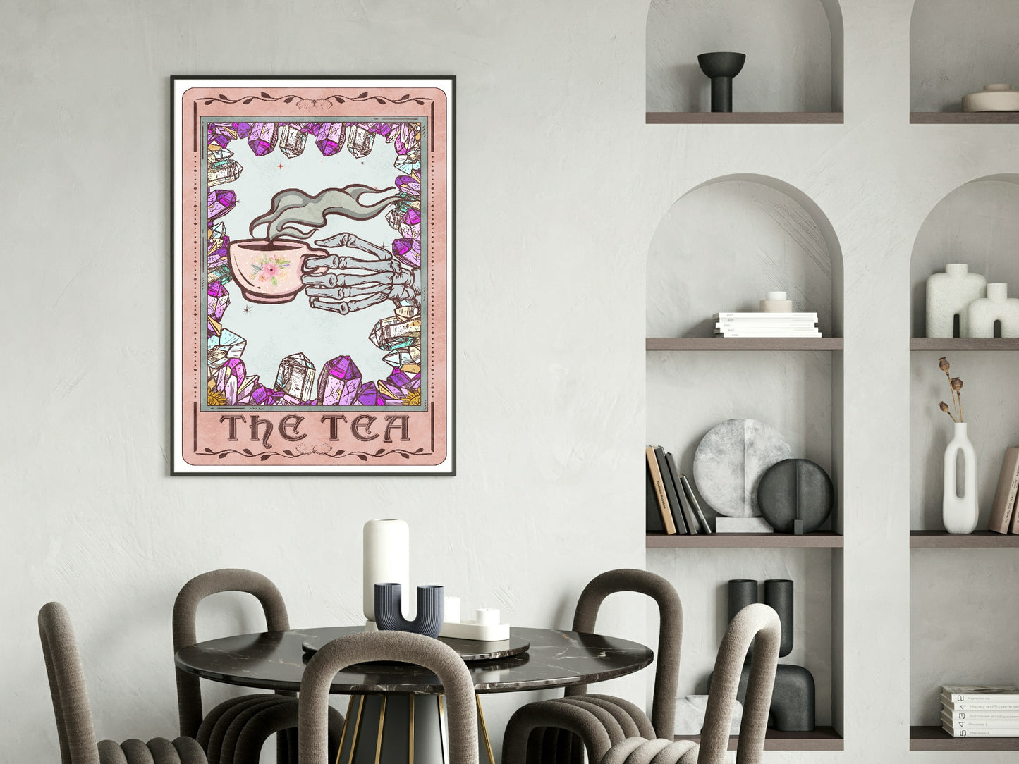 The Tea Print | Pink Tarot Card Wall Art