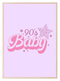 90's Baby Print | Pink Fun Wall Art - Larosier Prints
