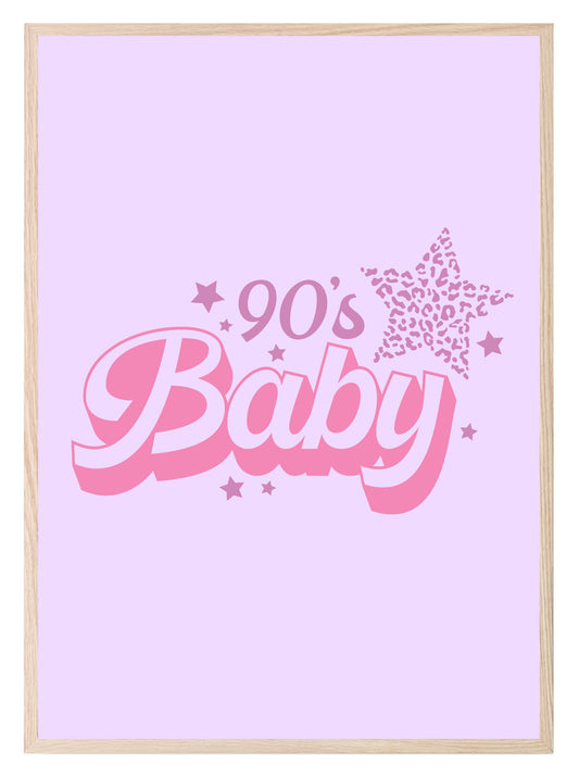 90's Baby Print | Pink Fun Wall Art