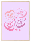 Love Hearts | Pink Fun Wall Art - Larosier Prints