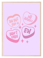Love Hearts | Pink Fun Wall Art - Larosier Prints