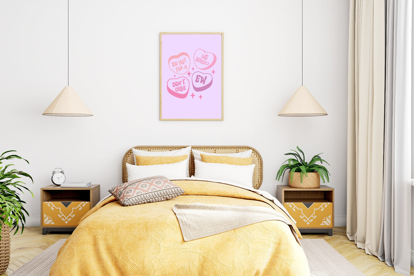 Love Hearts | Pink Fun Wall Art