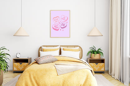 Love Hearts | Pink Fun Wall Art