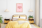 Wish All My Problems Were As Small As My Boobs| Pink Fun Wall Art - Larosier Prints
