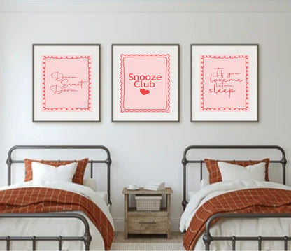 Snooze Club Print | Bedroom Wall Art