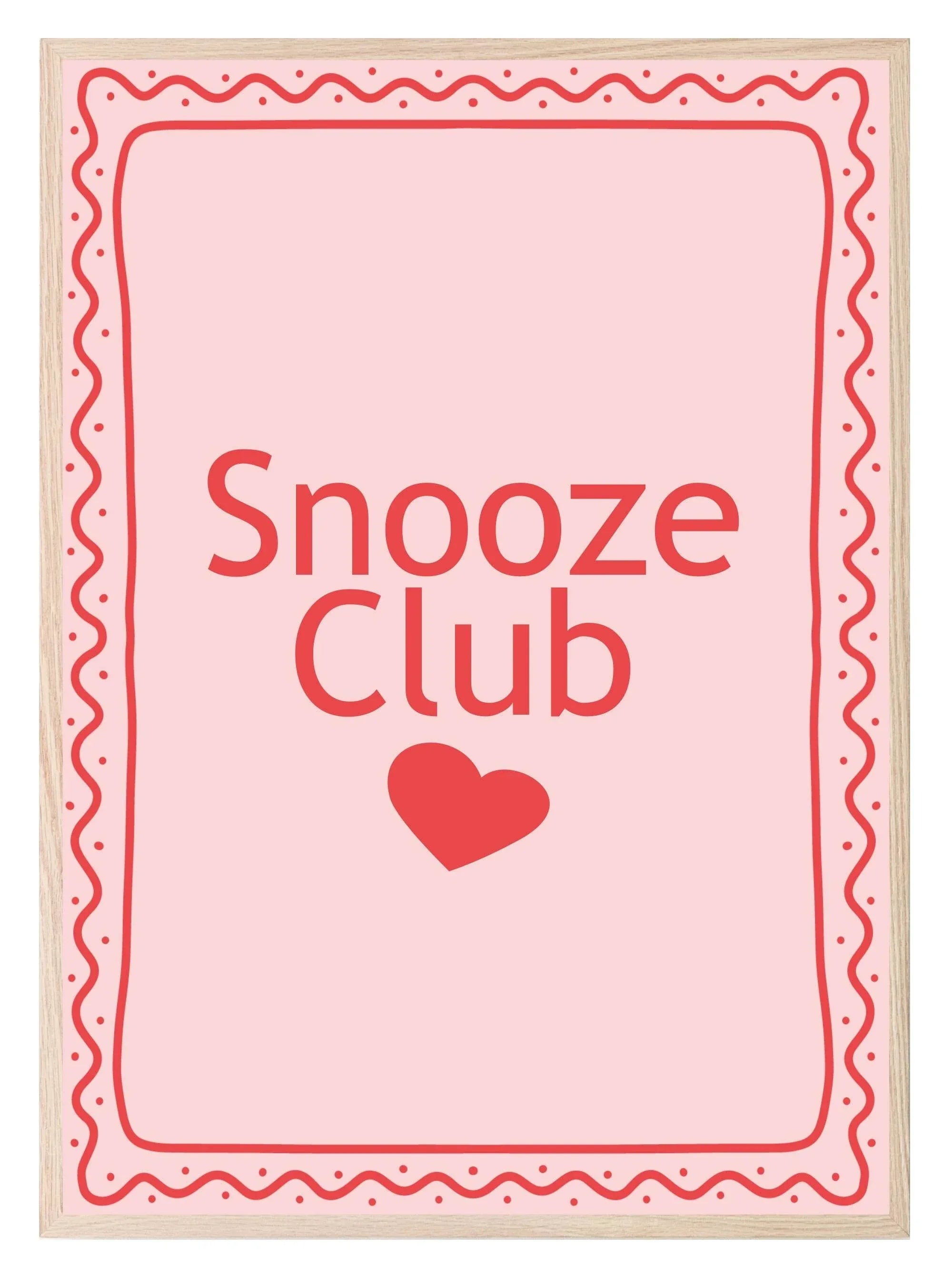 Snooze Club Print | Bedroom Wall Art - Larosier Prints