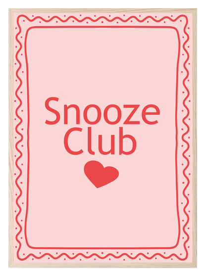 Snooze Club Print | Bedroom Wall Art