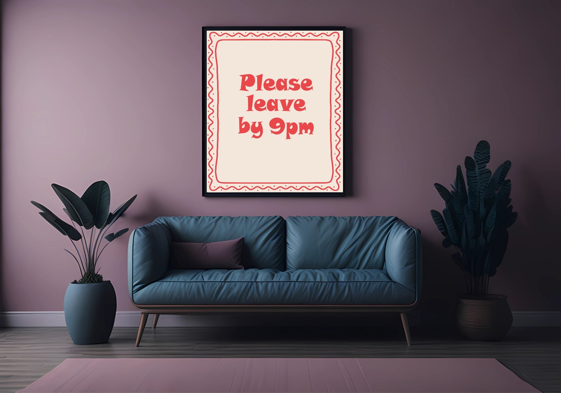 Please Leave By 9PM Print | Funny Wall Art