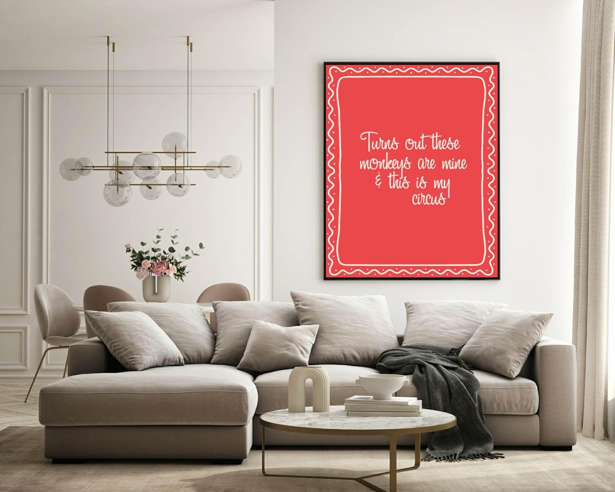 Turns Out These Monkeys Are Mine Print | Funny Family Wall Art - Larosier Prints