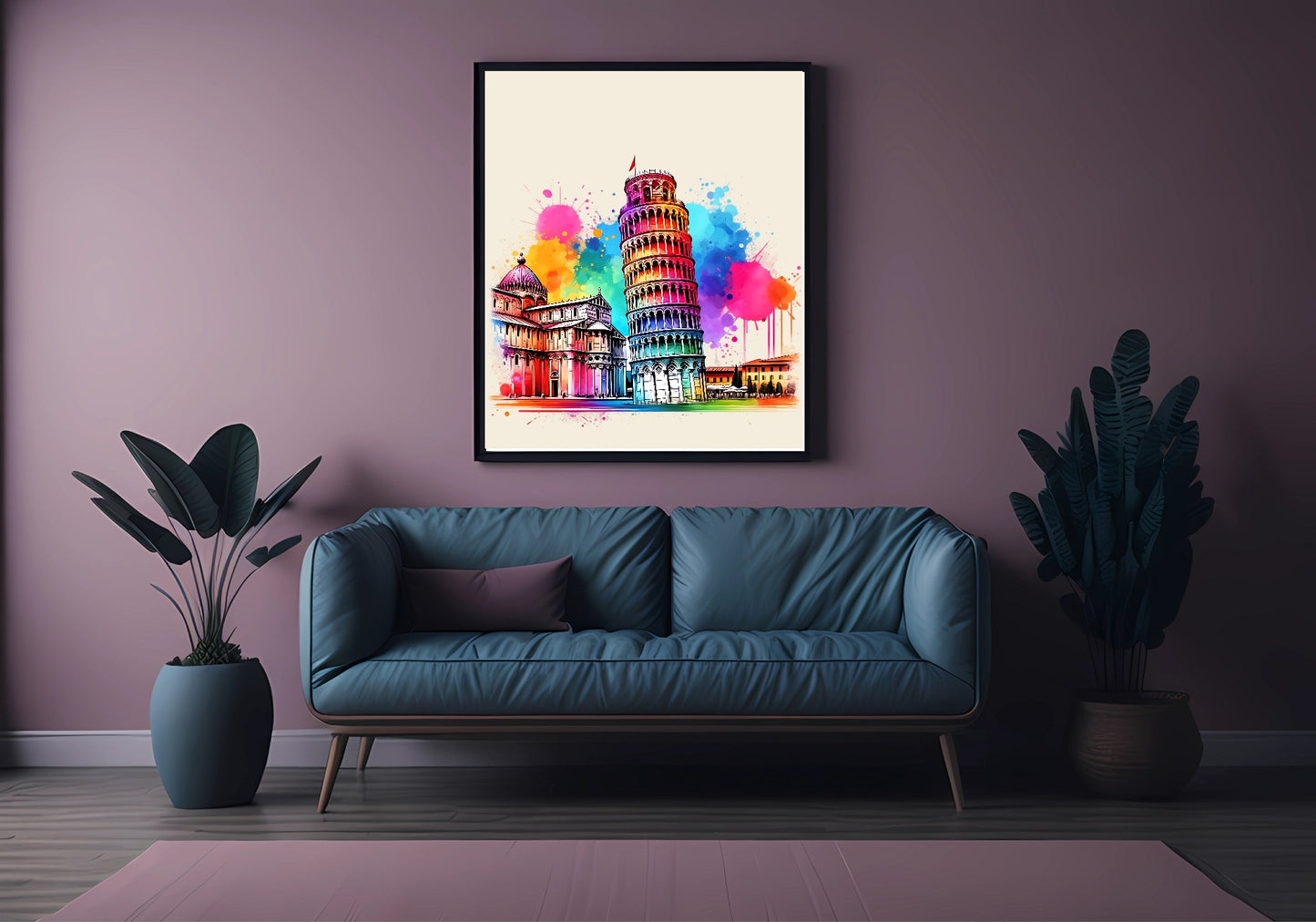 Watercolour The Leaning Tower Of Pisa, Italy Print | Travel Landmark Wall Art