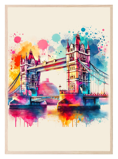 Watercolour The Tower Of London Print | Travel Landmark Wall Art