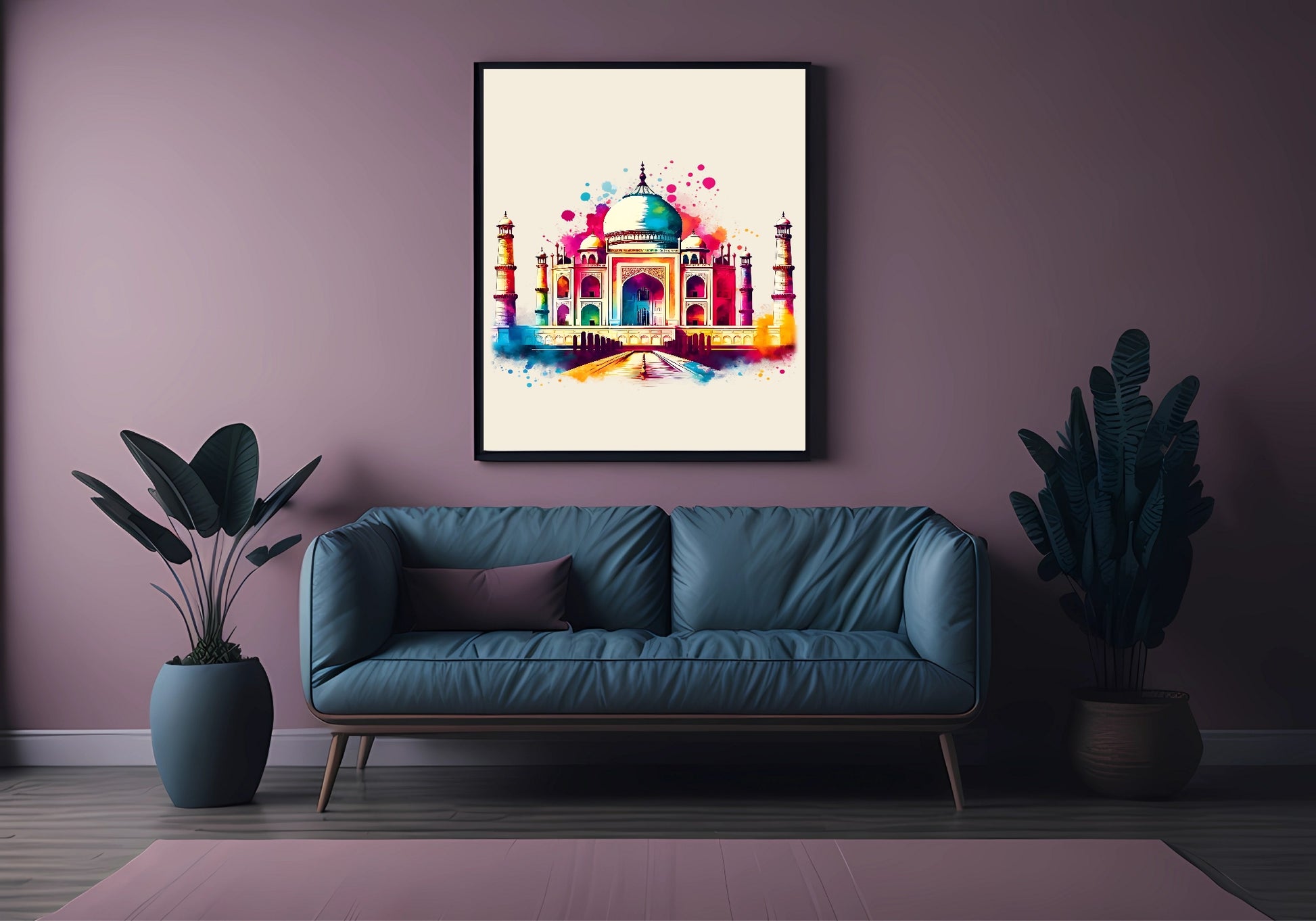 Watercolour The Taj Mahal, India Print | Travel Landmark Wall Art