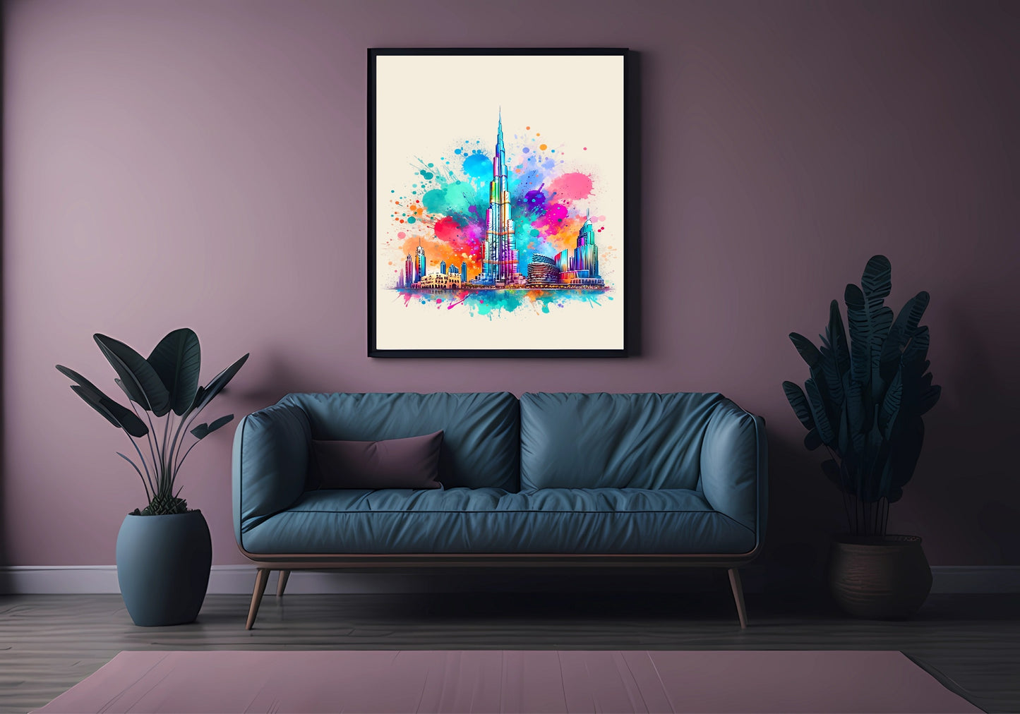 Watercolour The Burj Khalifa, Dubai Print | Travel Landmark Wall Art