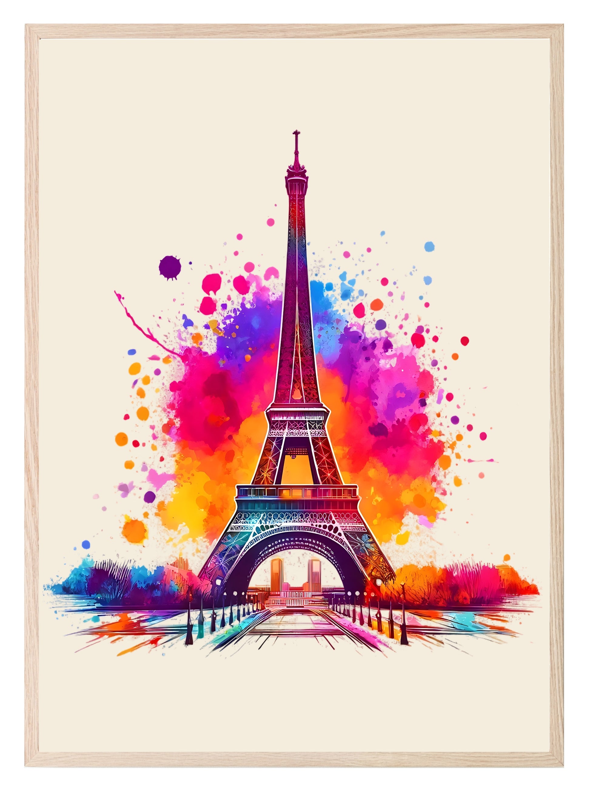 Watercolour Eiffel Tower, Paris Print | Travel Landmark Wall Art