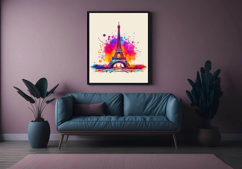 Watercolour Eiffel Tower, Paris Print | Travel Landmark Wall Art - Larosier Prints