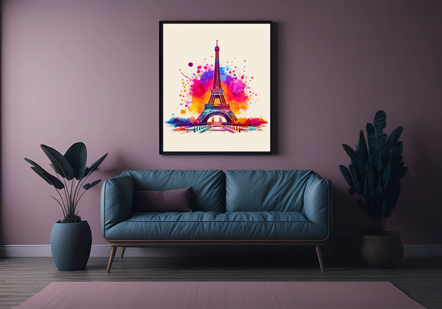 Watercolour Eiffel Tower, Paris Print | Travel Landmark Wall Art