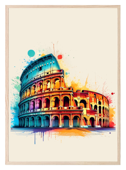 Watercolour The Colosseum, Italy Print | Travel Landmark Wall Art