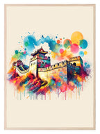Watercolour The Great Wall of China Print | Travel Landmark Wall Art - Larosier Prints