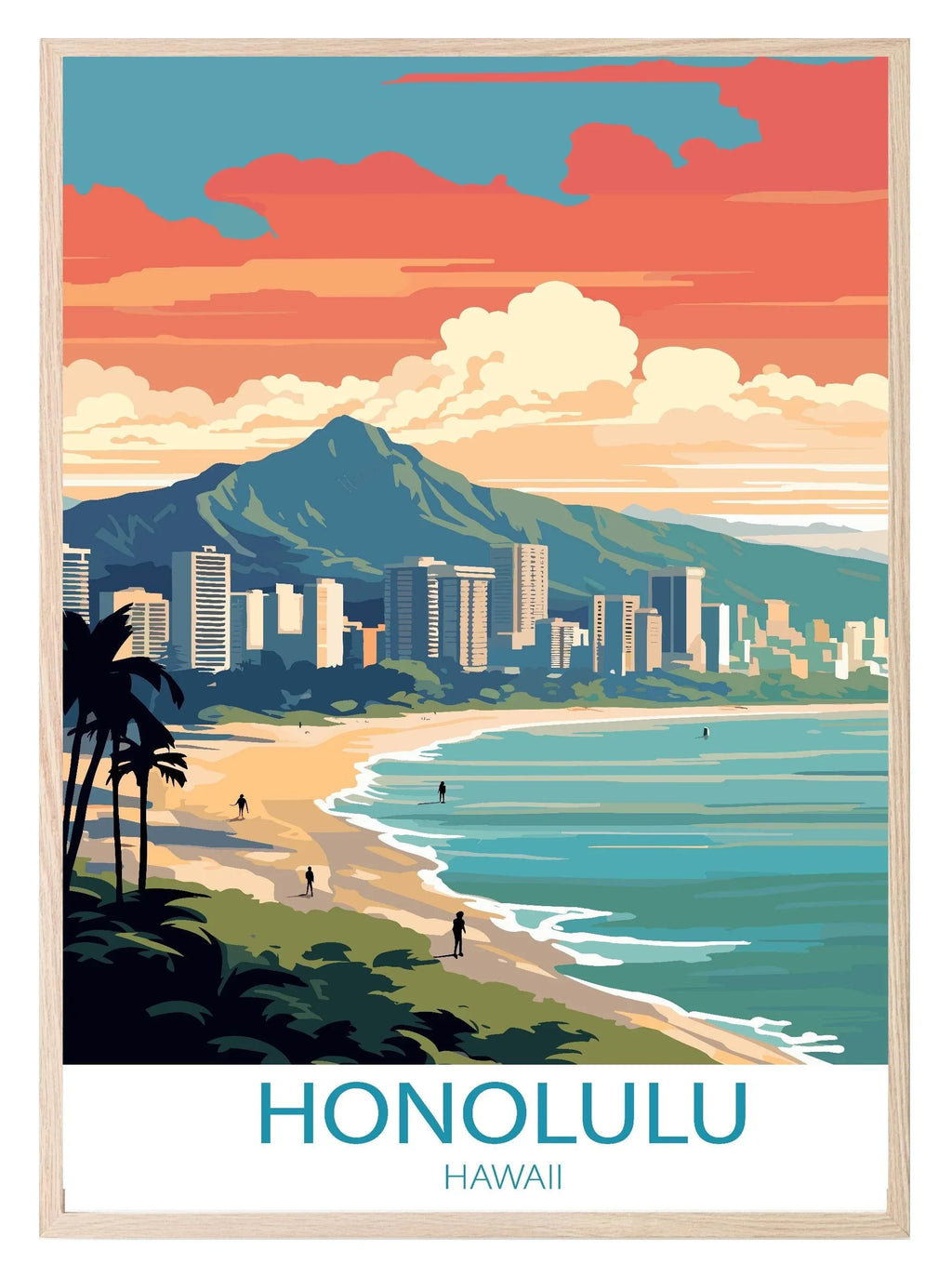 Honolulu, Hawaii Print | Travel Wall Art - Larosier Prints