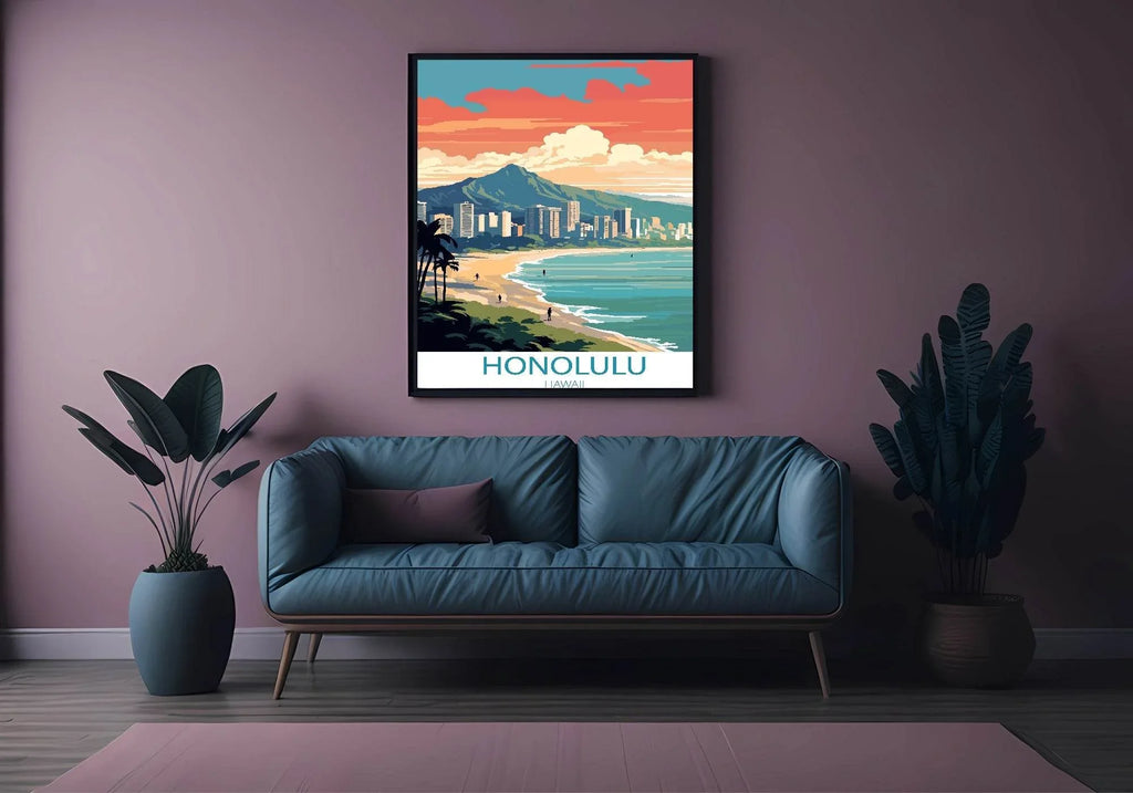 Honolulu, Hawaii Print | Travel Wall Art - Larosier Prints