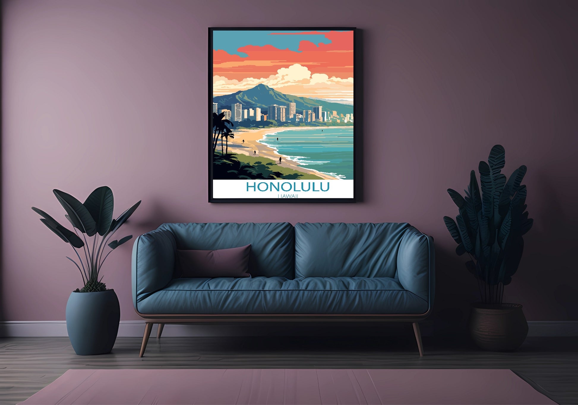 Honolulu, Hawaii Print | Travel Wall Art