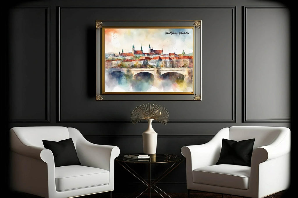 Bratislava, Slovakia Print | Water Coloured Wall Art - Larosier Prints