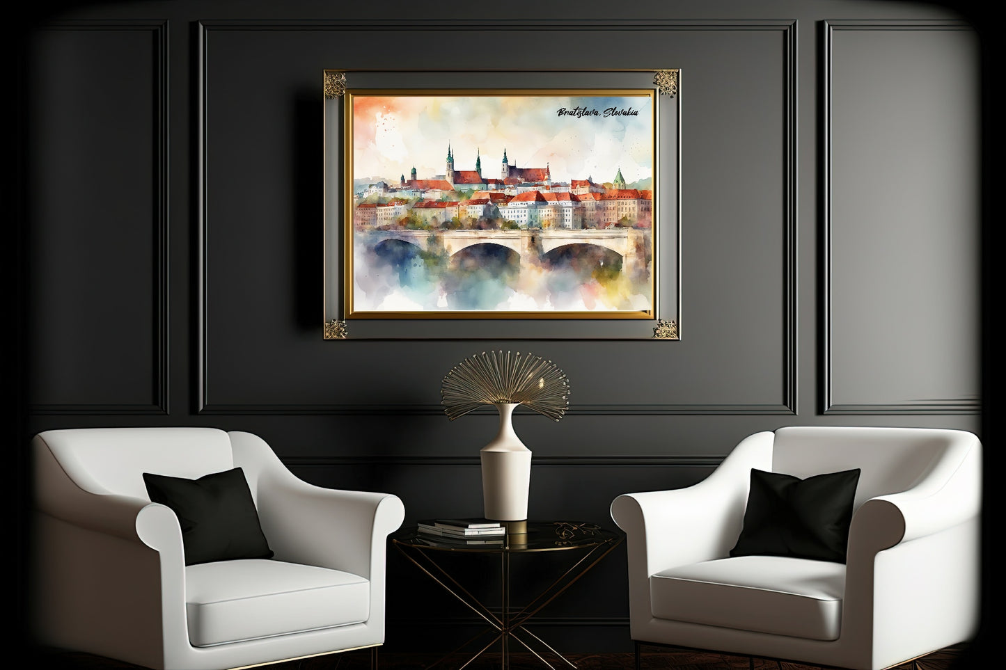 Bratislava, Slovakia Print | Water Coloured Wall Art