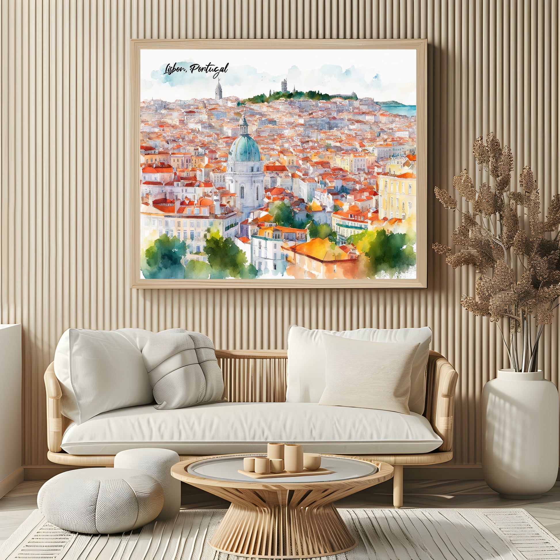 Lisbon, Portugal Print | Water Coloured Wall Art