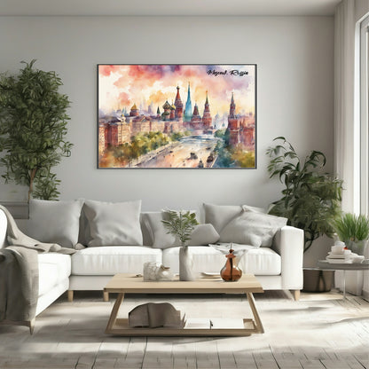 Moscow Russia Print | Water Coloured Wall Art