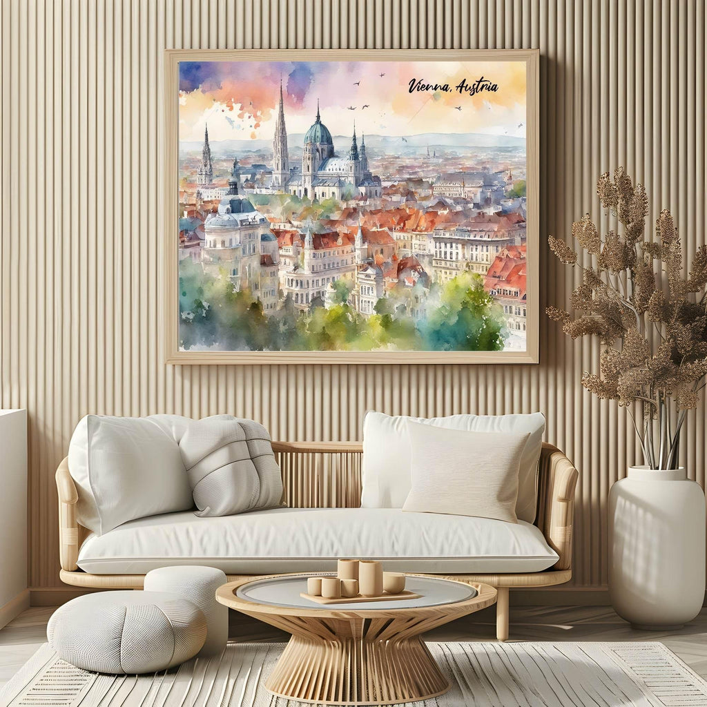Vienna, Austria Print | Water Coloured Wall Art - Larosier Prints