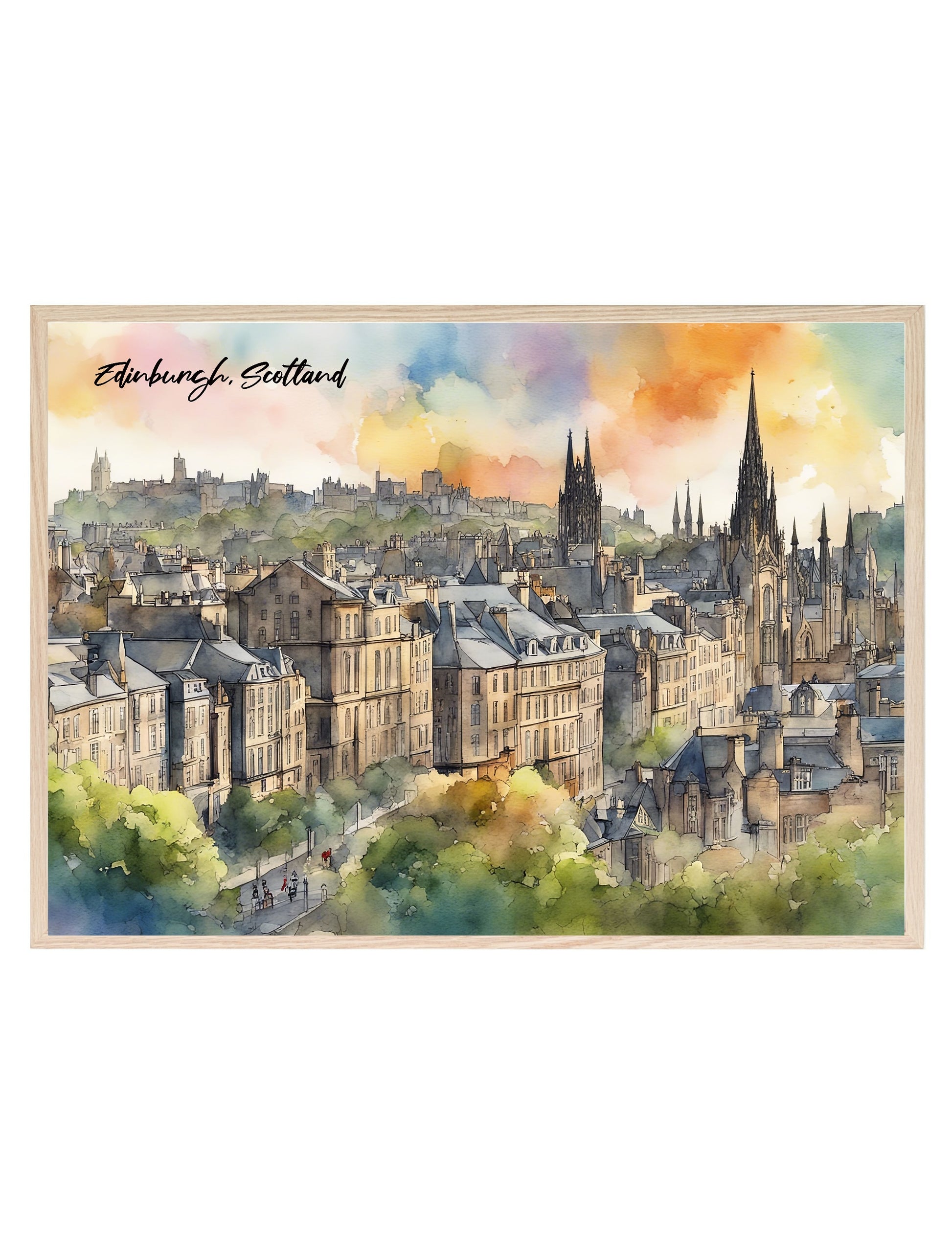 Edinburgh, Scotland Print | Water Coloured Wall Art