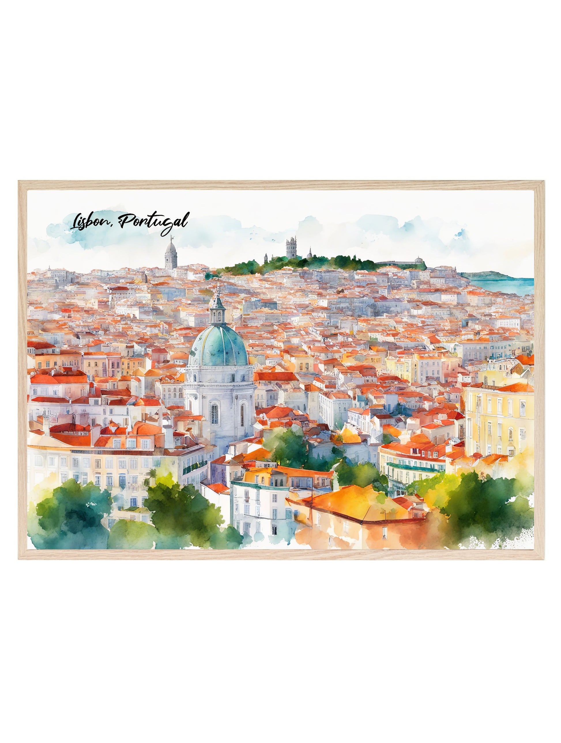 Lisbon, Portugal Print | Water Coloured Wall Art