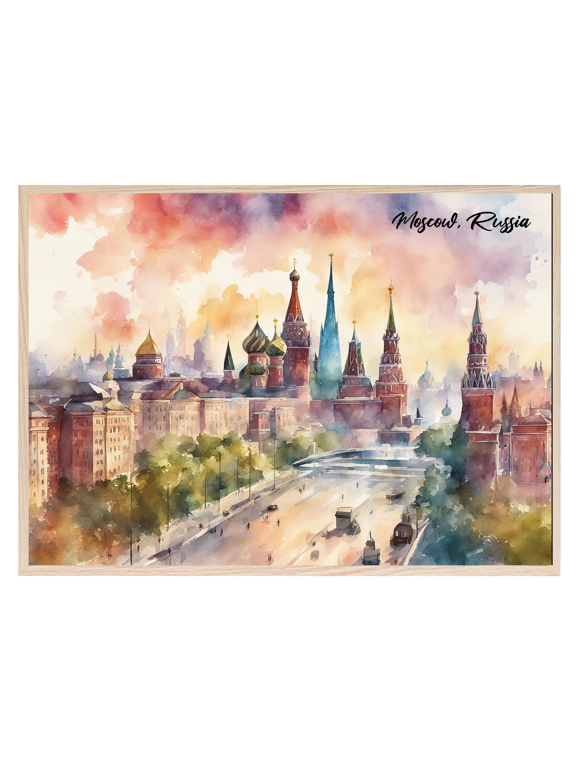 Moscow Russia Print | Water Coloured Wall Art