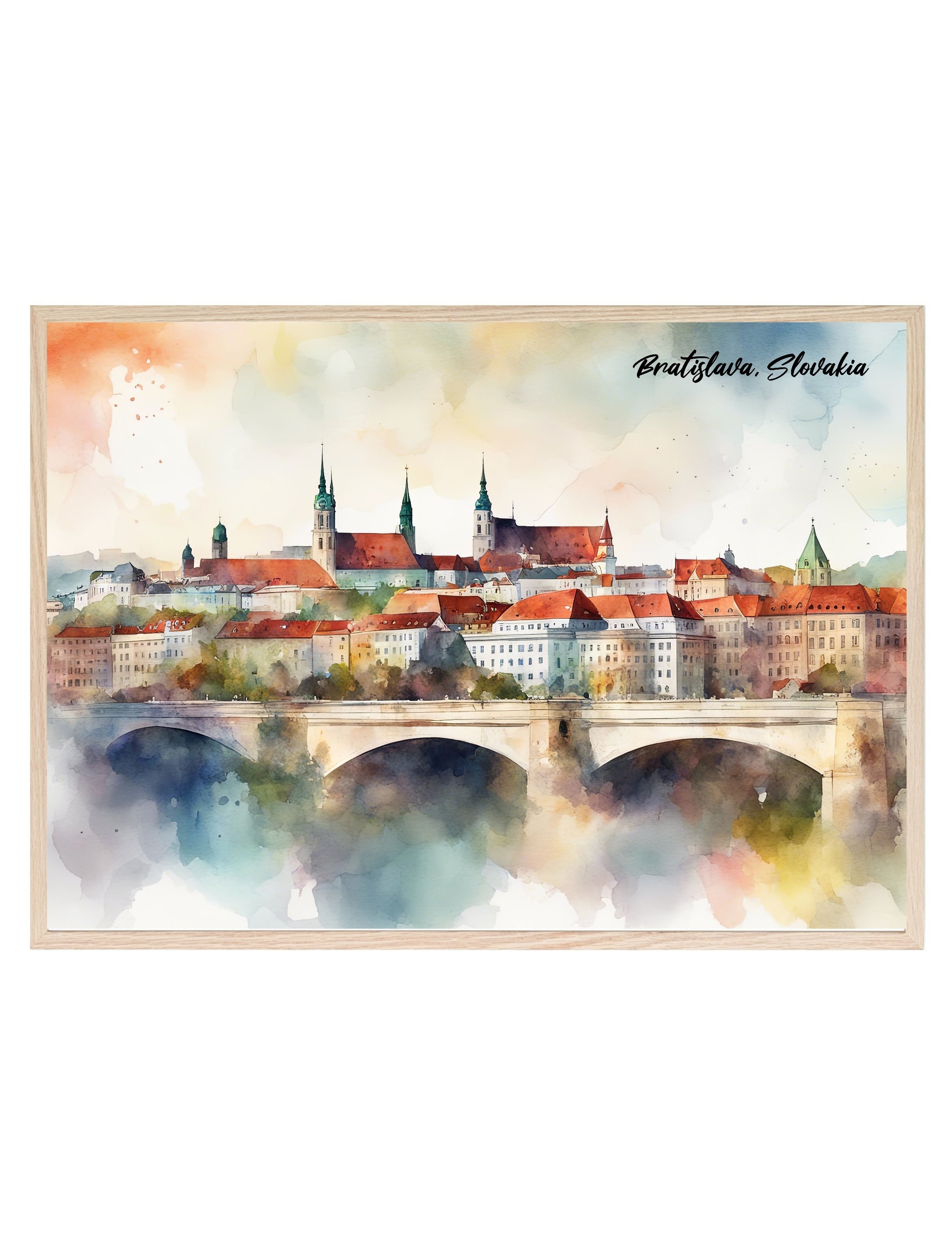 Bratislava, Slovakia Print | Water Coloured Wall Art