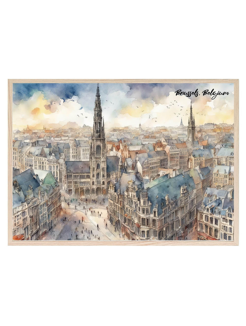 Brussels, Belgium Print | Water Coloured Wall Art - Larosier Prints