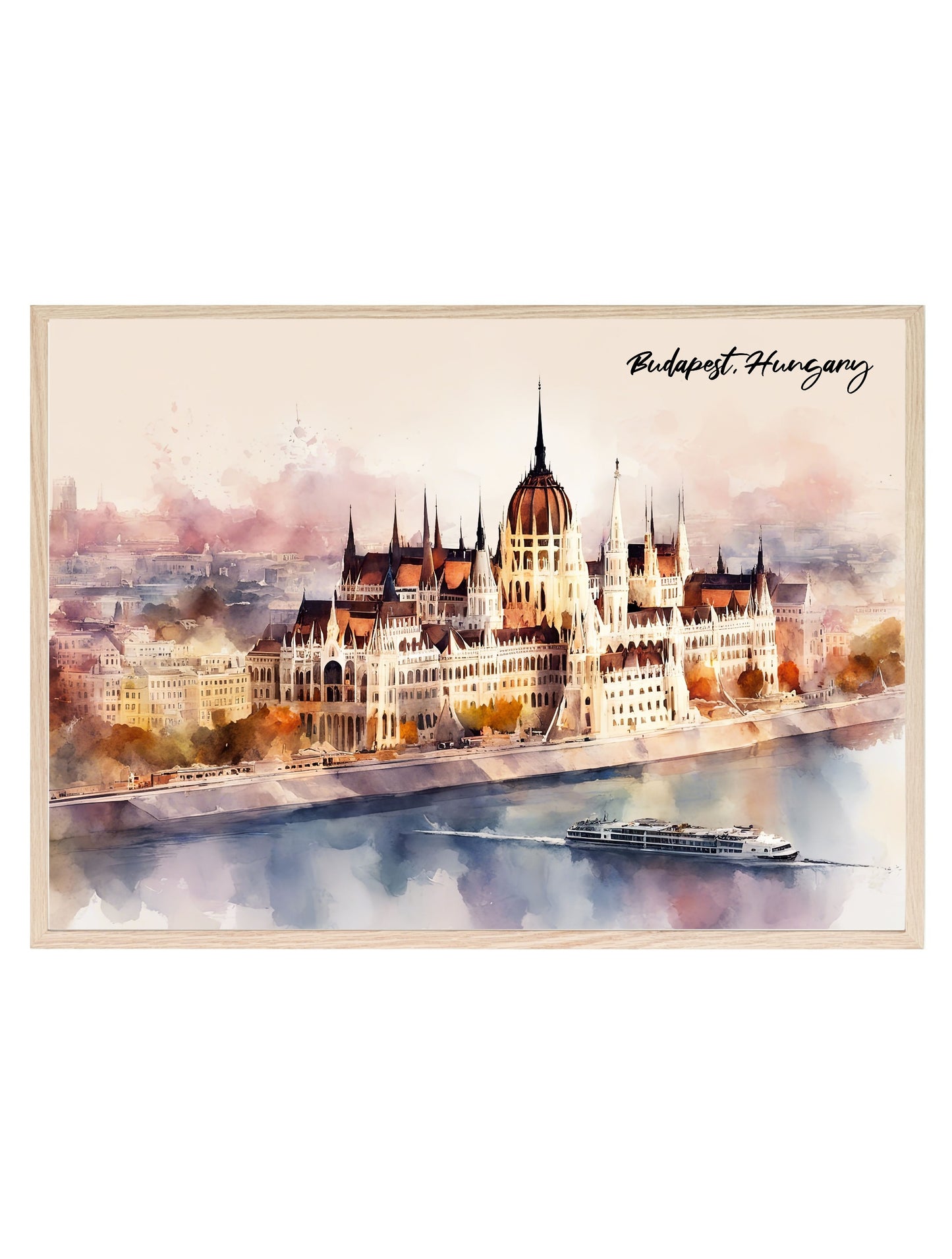 Budapest, Hungary Print | Water Coloured Wall Art