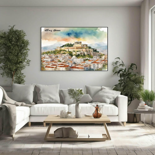 Athens, Greece Print | Water Coloured Wall Art - Larosier Prints